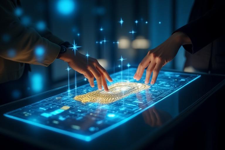 صورة لشاشة عرض رقمية لآثار توت عنخ آمون